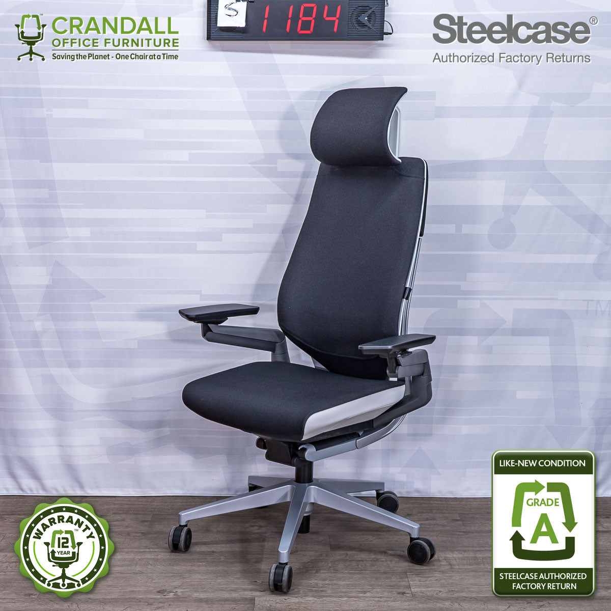 S-1184 - Steelcase Gesture with Headrest - Grade A