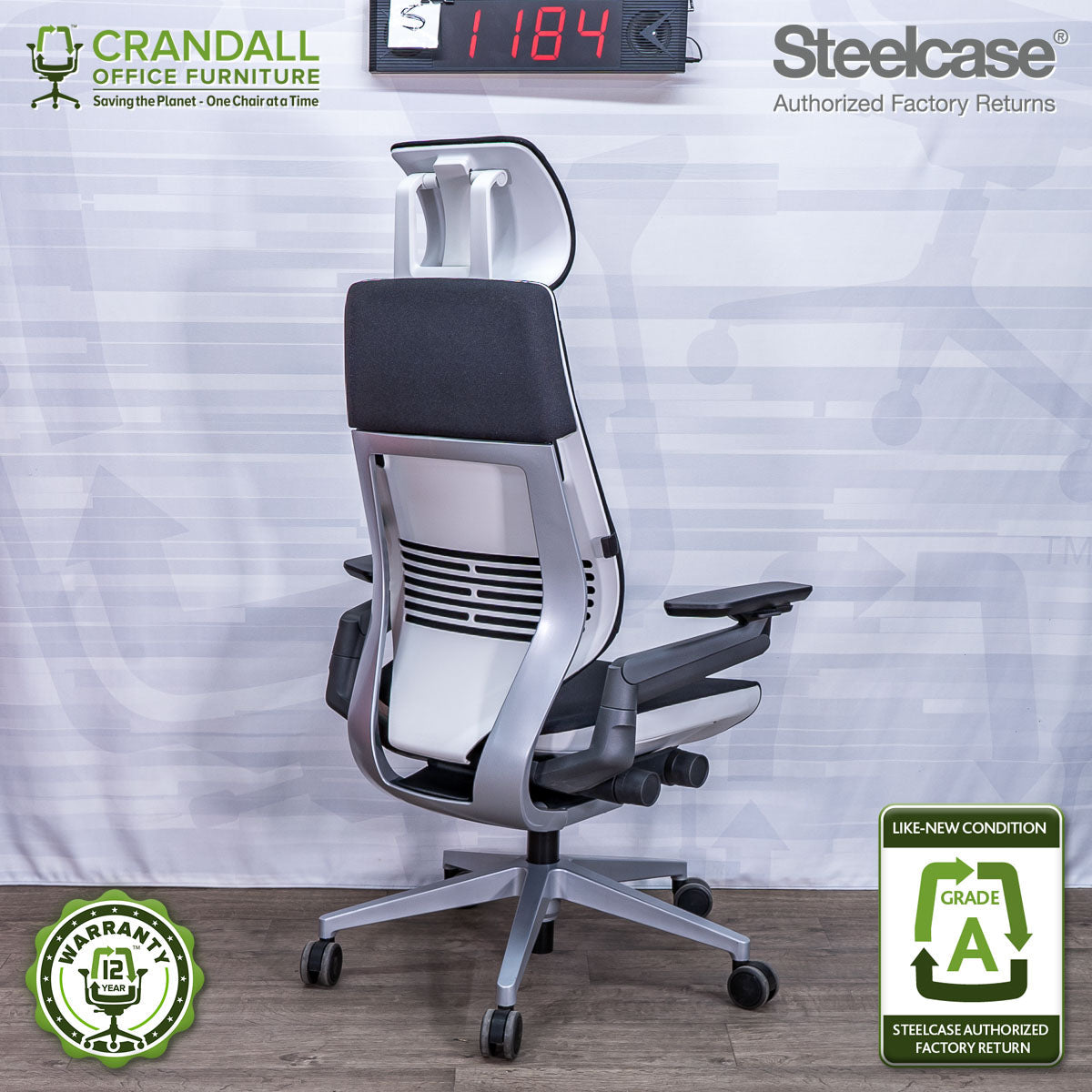 S-1184 - Steelcase Gesture with Headrest - Grade A