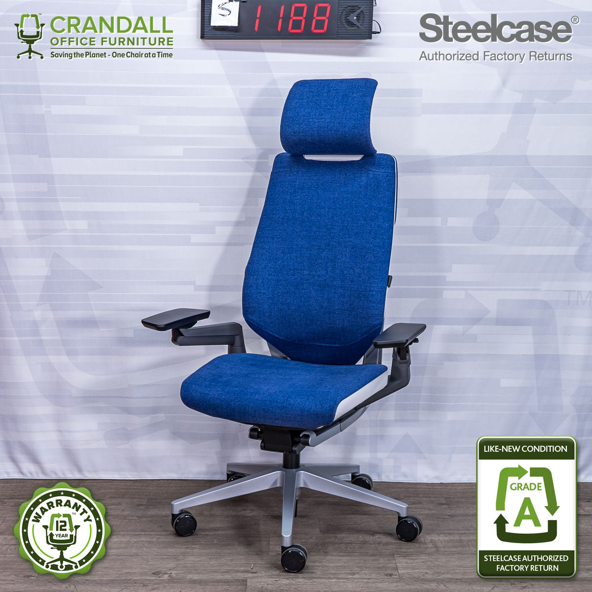 S-1188 - Steelcase Gesture with Headrest - Grade A
