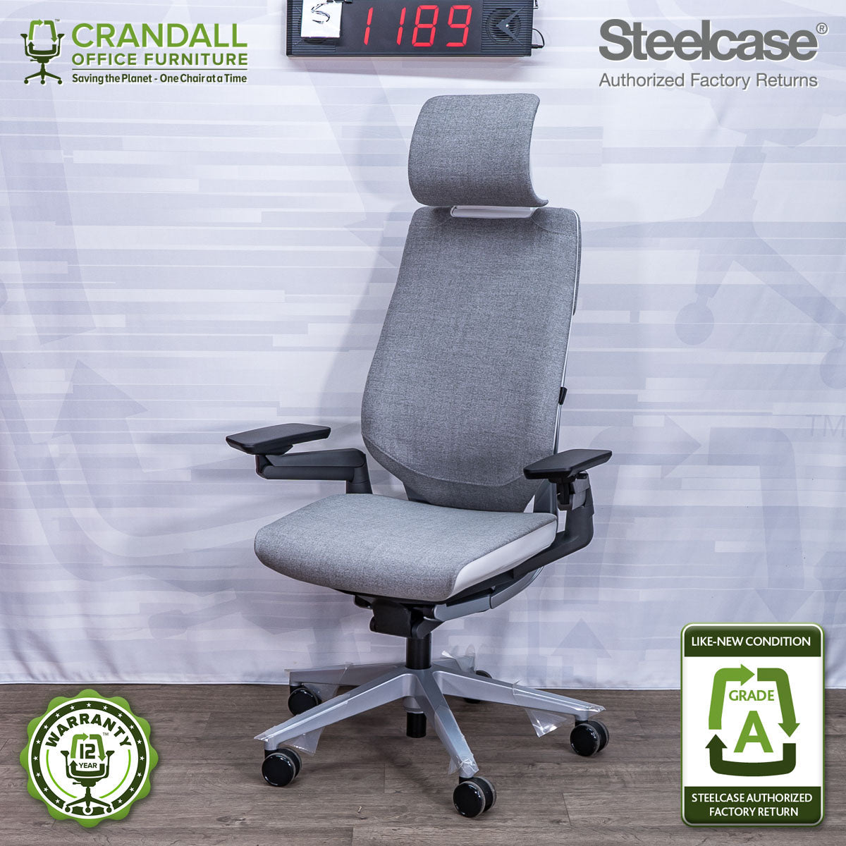 S-1189 - Steelcase Gesture with Headrest - Grade A