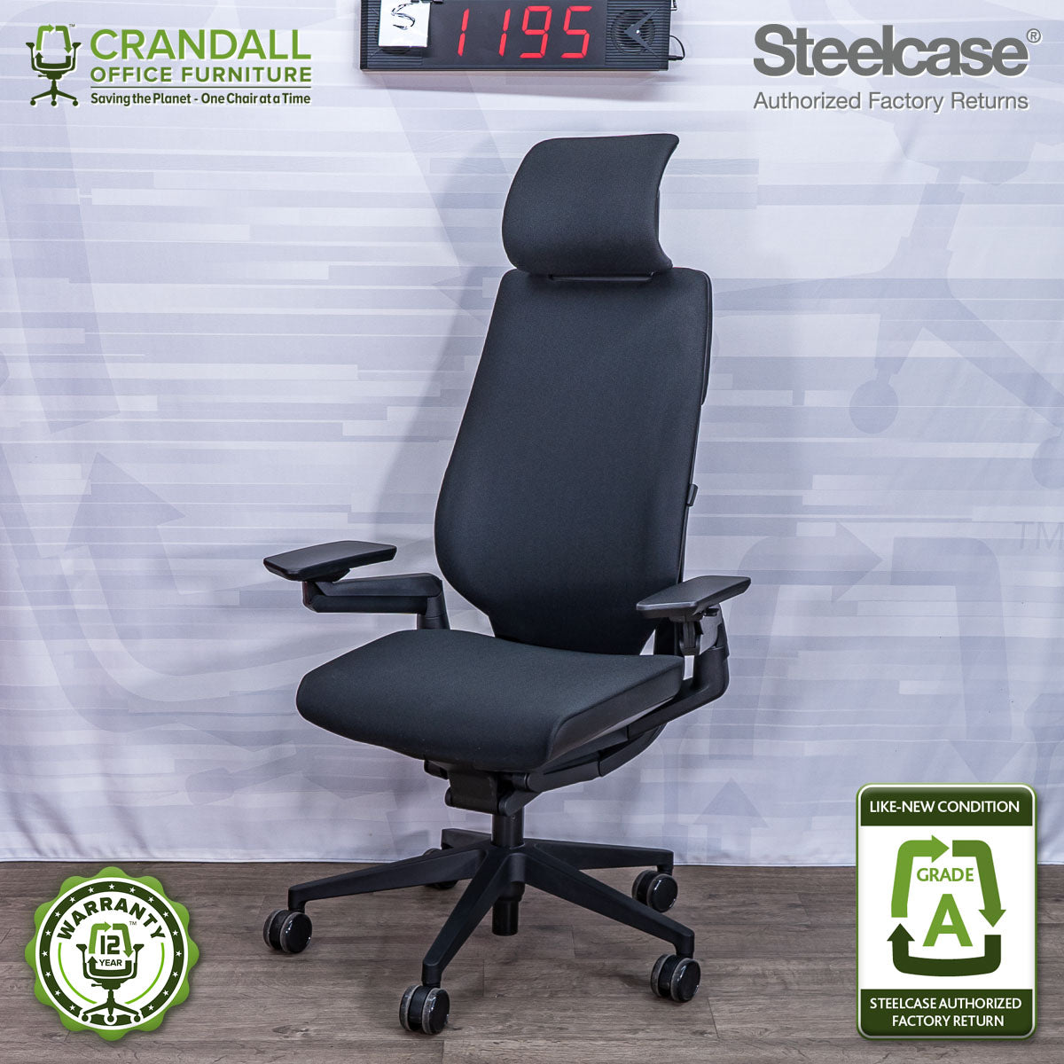 S-1195 - Steelcase Gesture with Headrest - Grade A