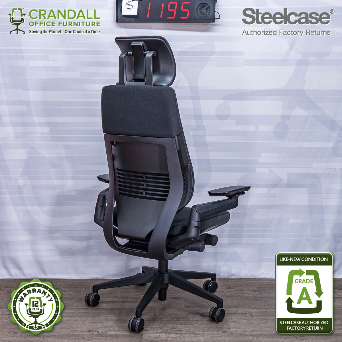 S-1195 - Steelcase Gesture with Headrest - Grade A