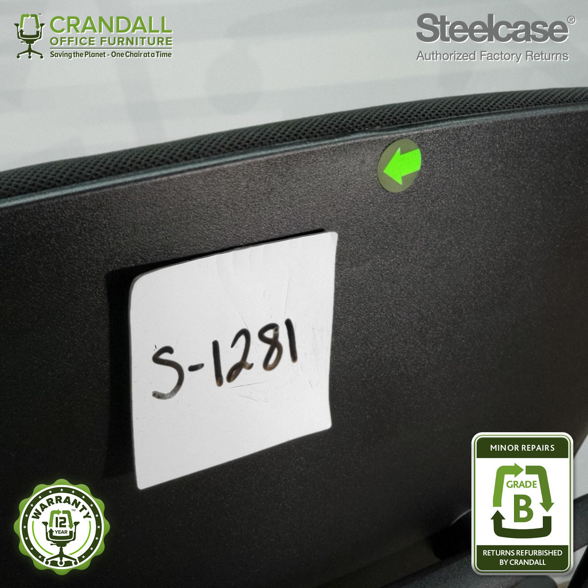 S-1281 - Steelcase V2 Leap - Grade B