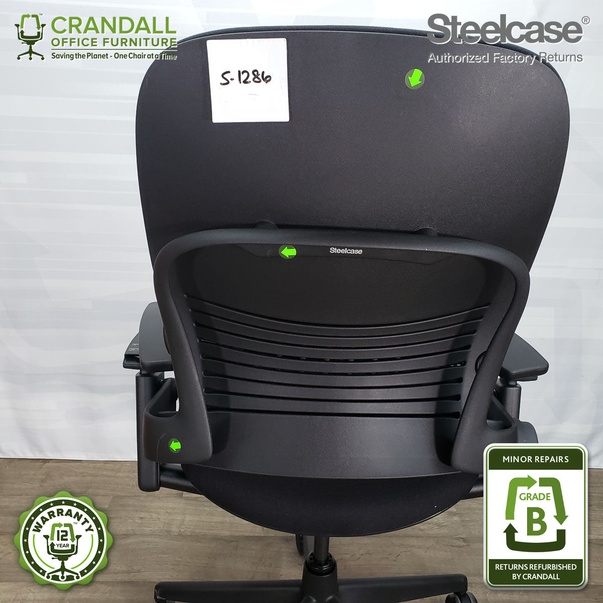 S-1286 - Steelcase V2 Leap - Grade B