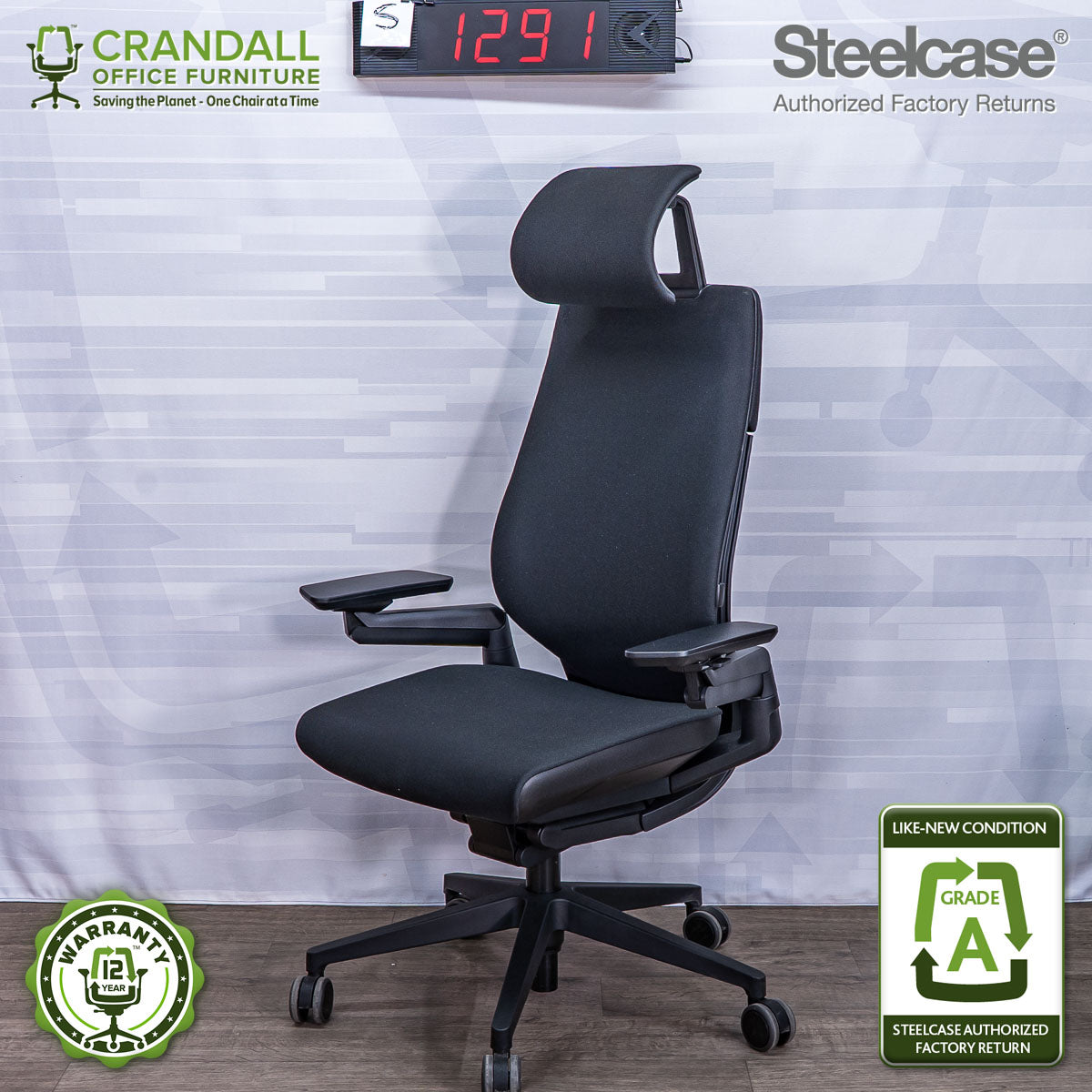 S-1291 - Steelcase Gesture with Headrest - Grade A