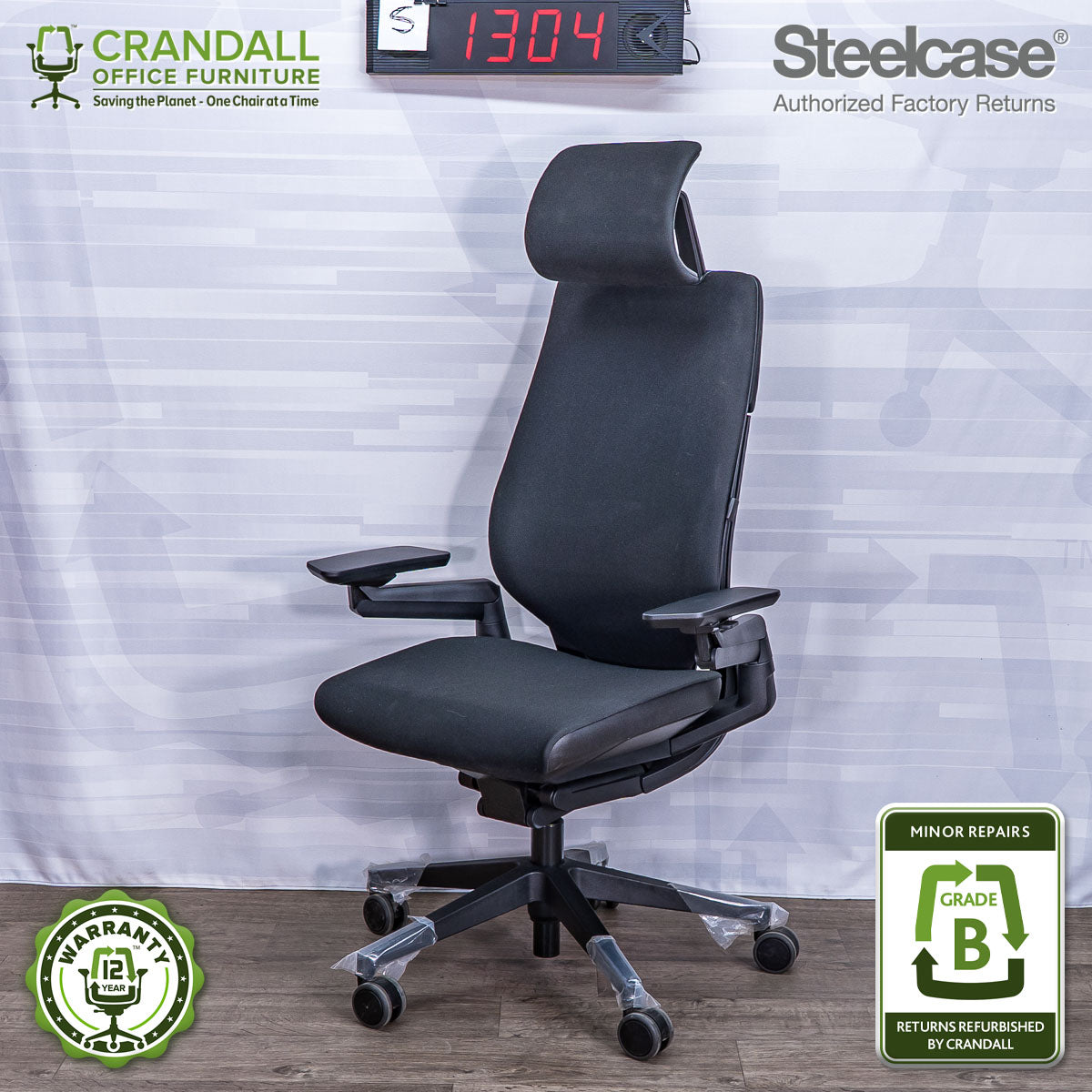 S-1304 - Steelcase Gesture with Headrest - Grade B