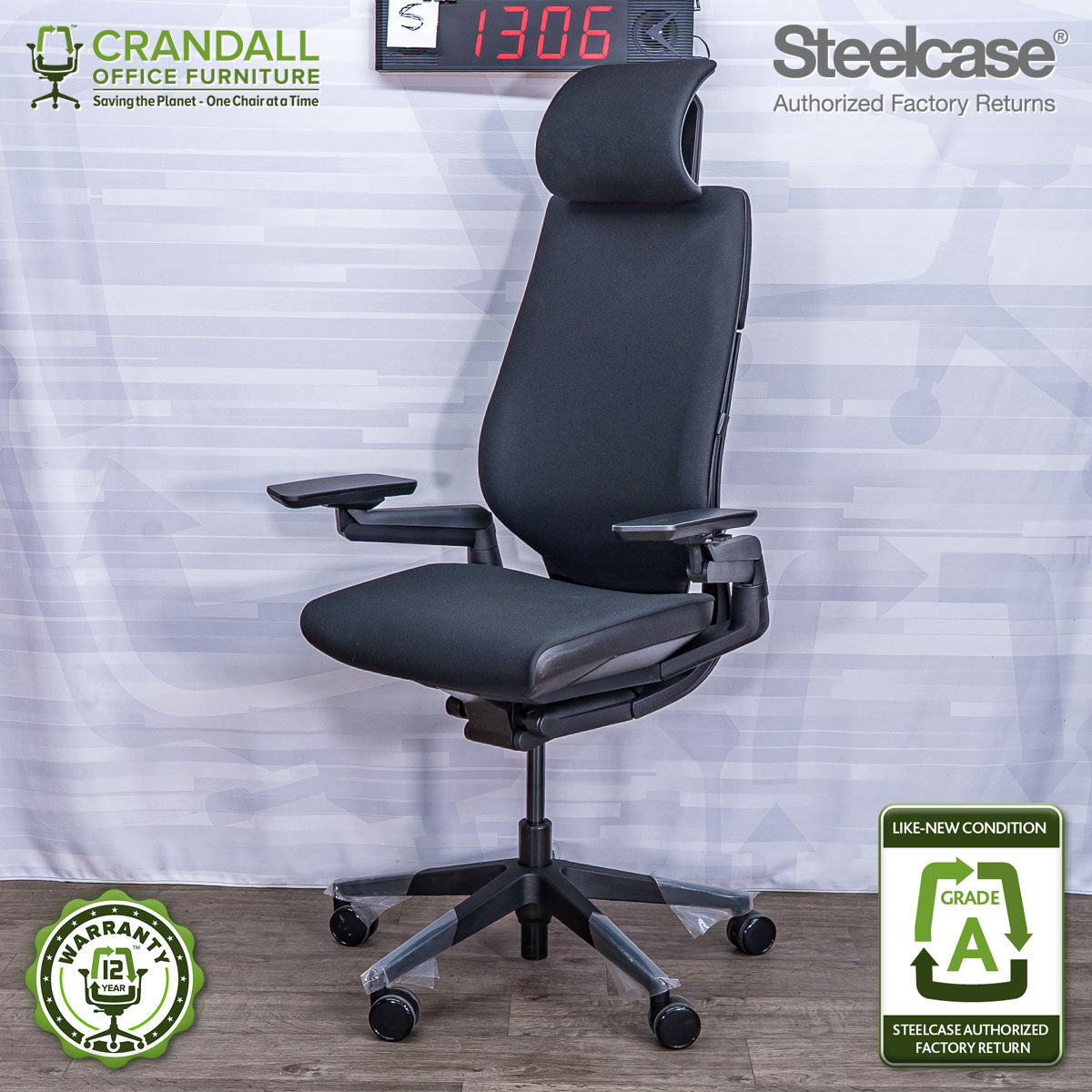 S-1306 - Steelcase Gesture with Headrest - Grade B