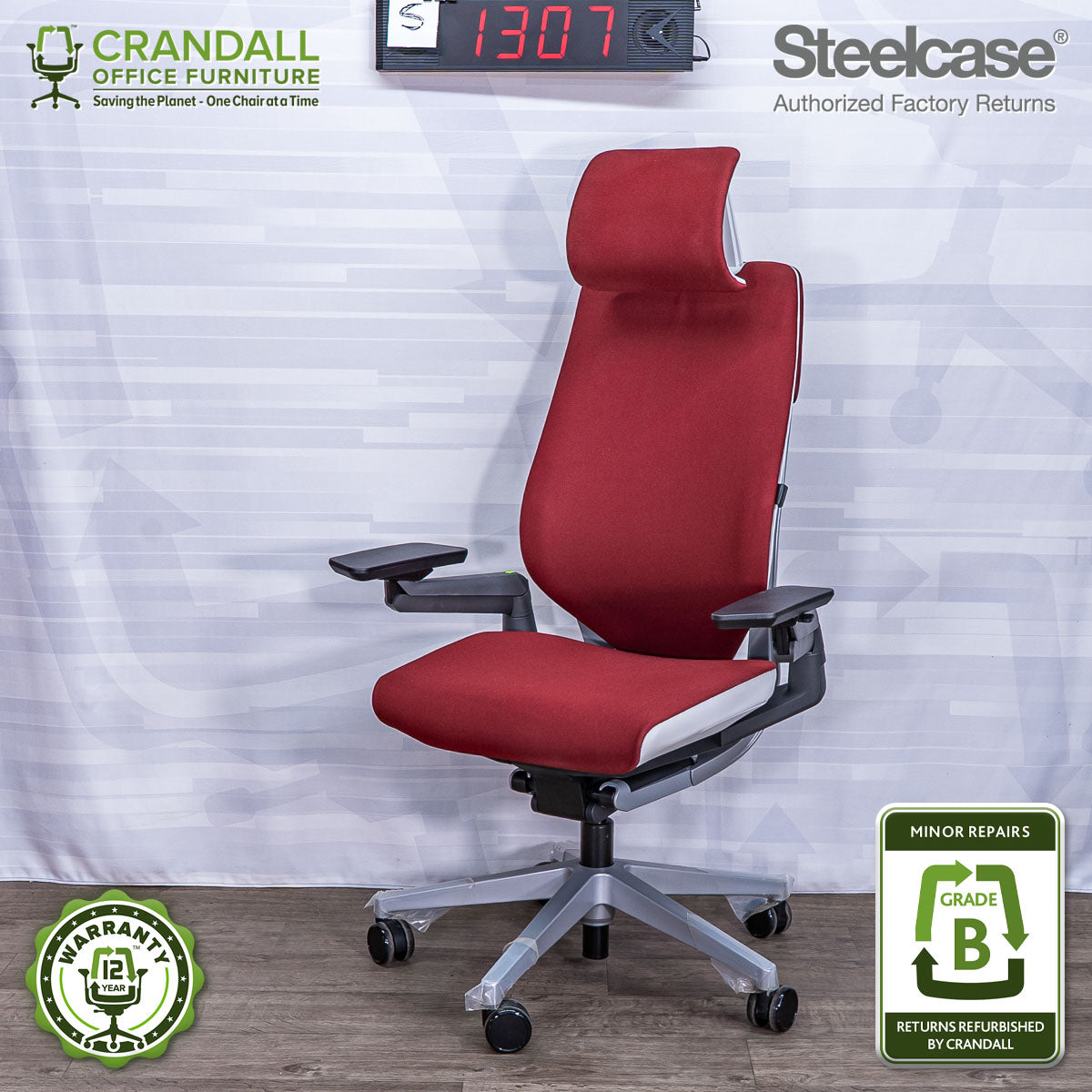 S-1307 - Steelcase Gesture with Headrest - Grade B