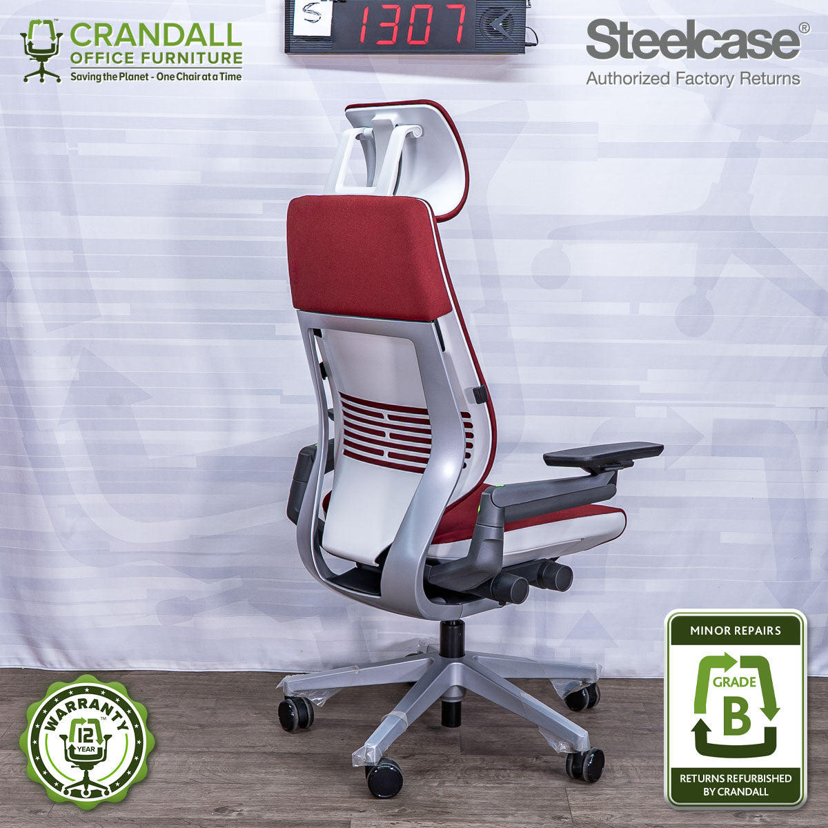 S-1307 - Steelcase Gesture with Headrest - Grade B