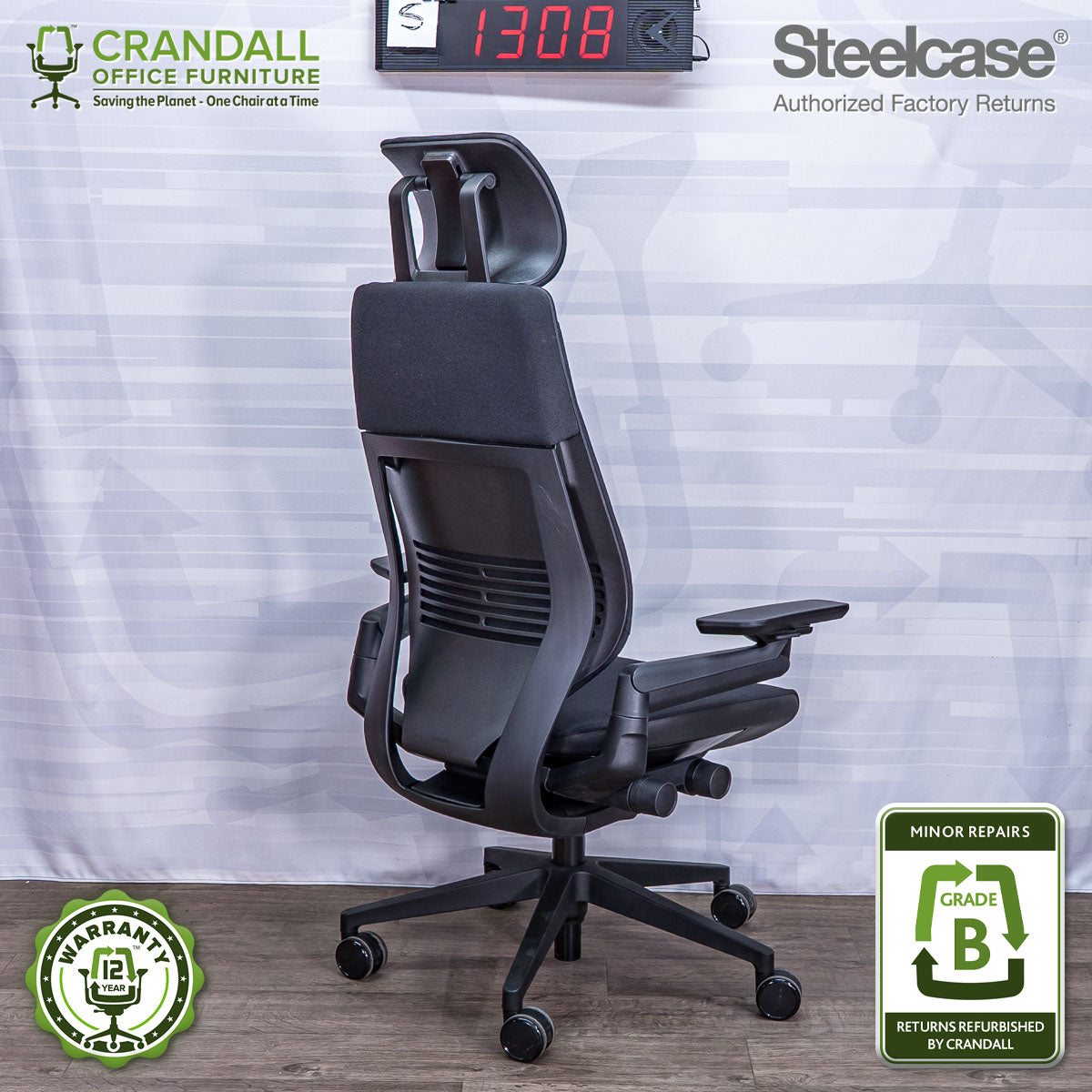 S-1308 - Steelcase Gesture with Headrest - Grade B