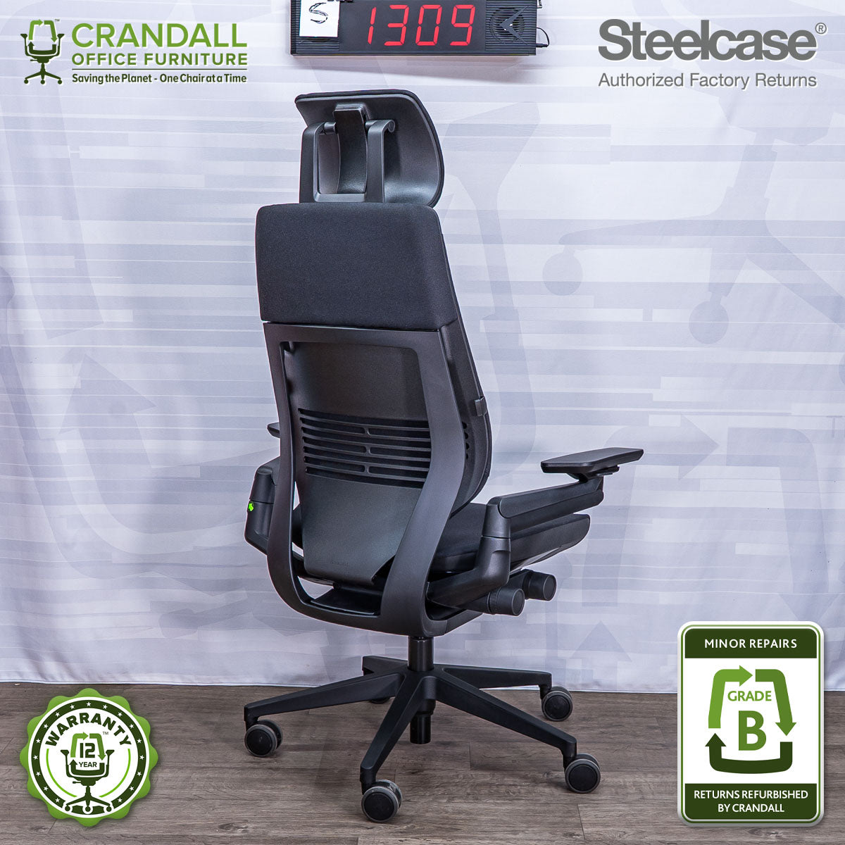 S-1309 - Steelcase Gesture with Headrest - Grade B