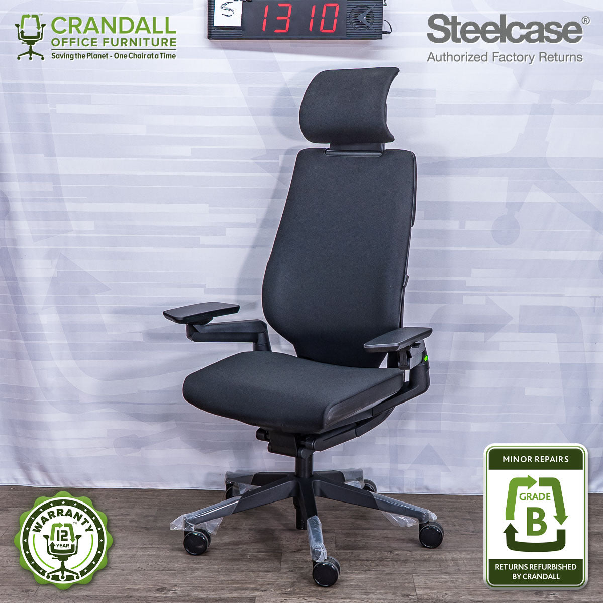 S-1310 - Steelcase Gesture with Headrest - Grade B