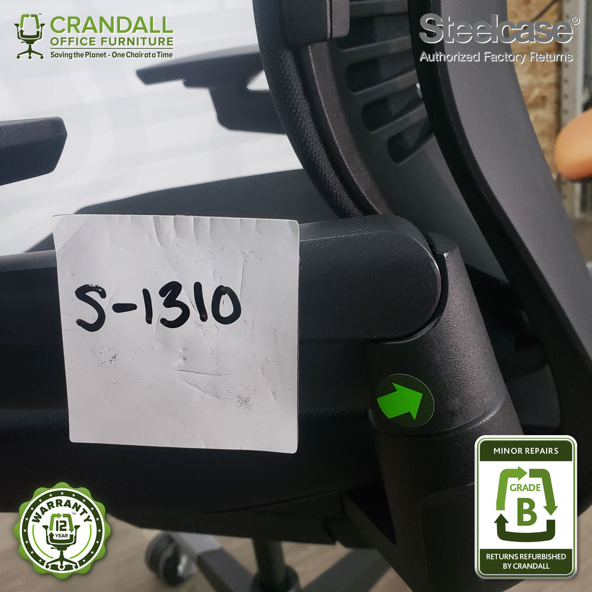 S-1310 - Steelcase Gesture with Headrest - Grade B