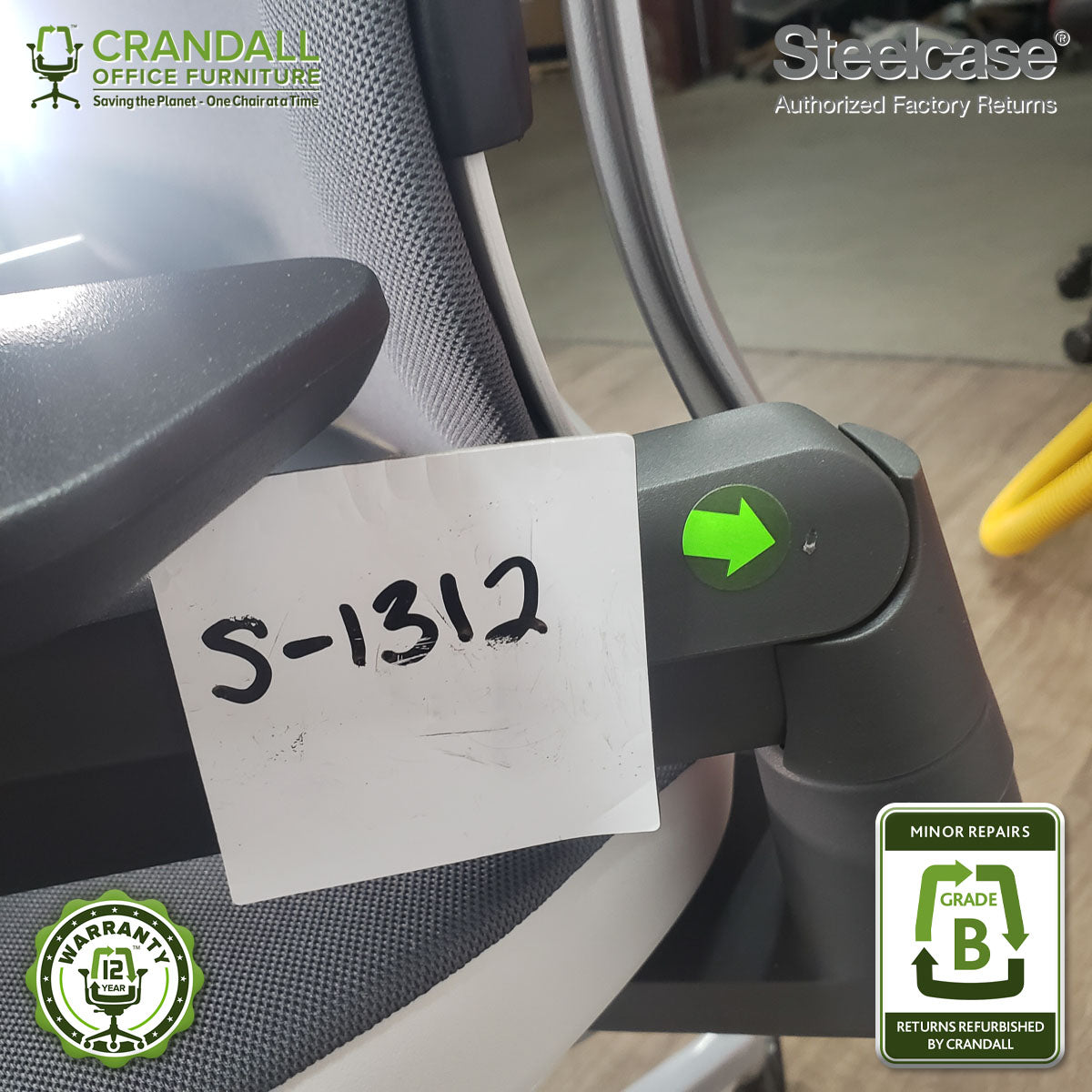 S-1312 - Steelcase Gesture with Headrest - Grade B