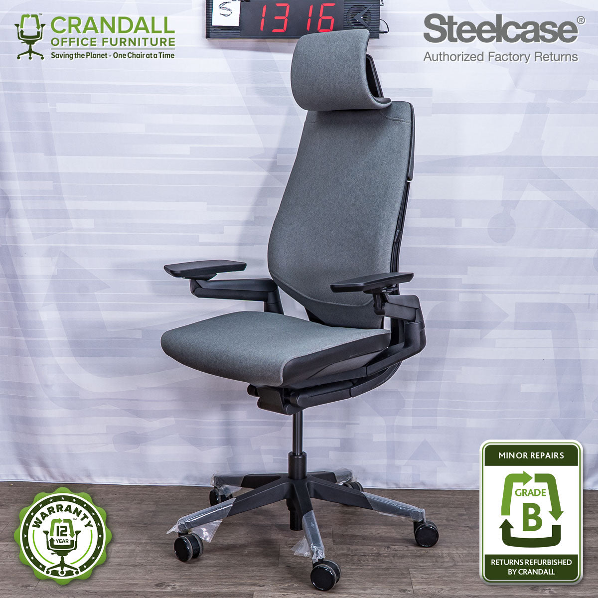S-1316 - Steelcase Gesture with Headrest - Grade B