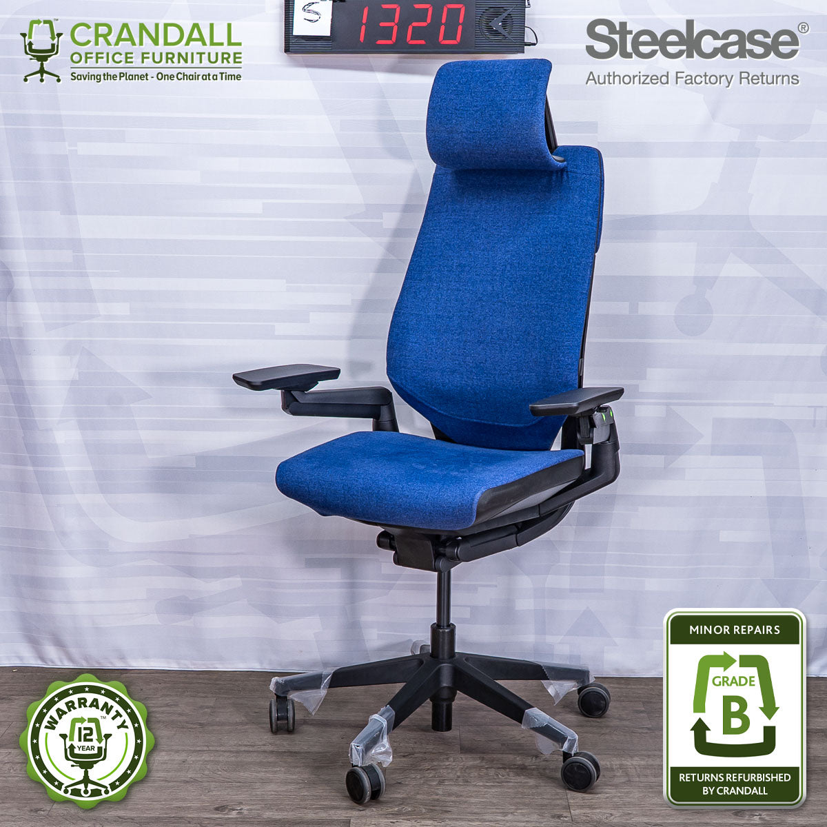 S-1320 - Steelcase Gesture with Headrest - Grade B