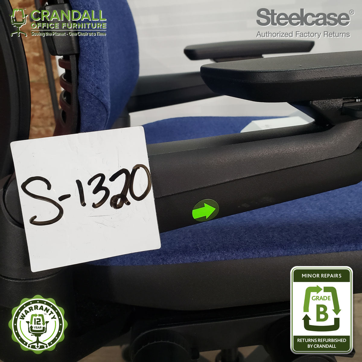 S-1320 - Steelcase Gesture with Headrest - Grade B