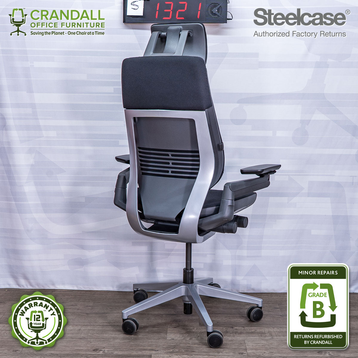 S-1321 - Steelcase Gesture with Headrest - Grade B