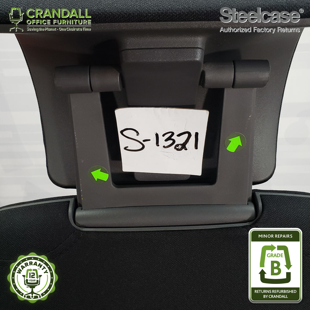 S-1321 - Steelcase Gesture with Headrest - Grade B