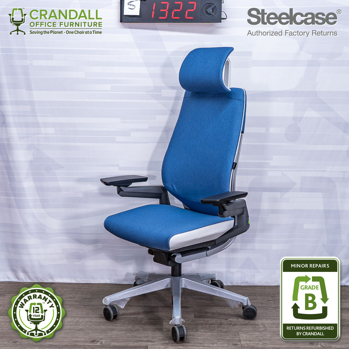 S-1322 - Steelcase Gesture with Headrest - Grade B