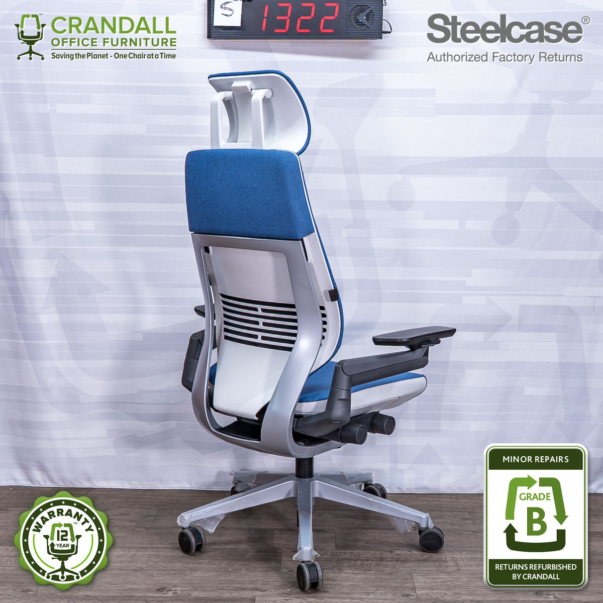 S-1322 - Steelcase Gesture with Headrest - Grade B