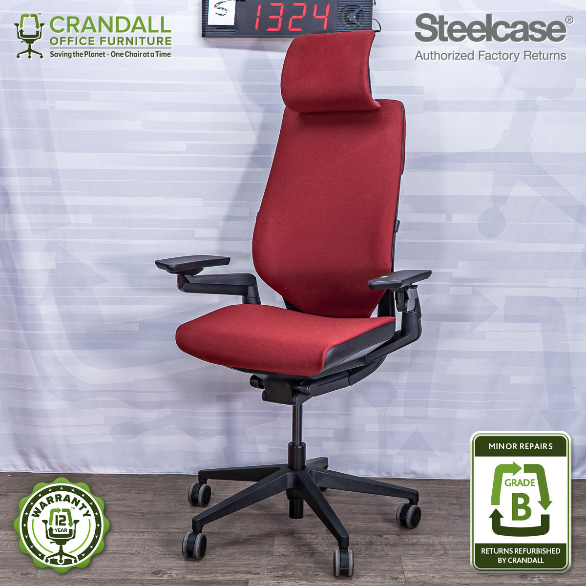 S-1324 - Steelcase Gesture with Headrest - Grade B