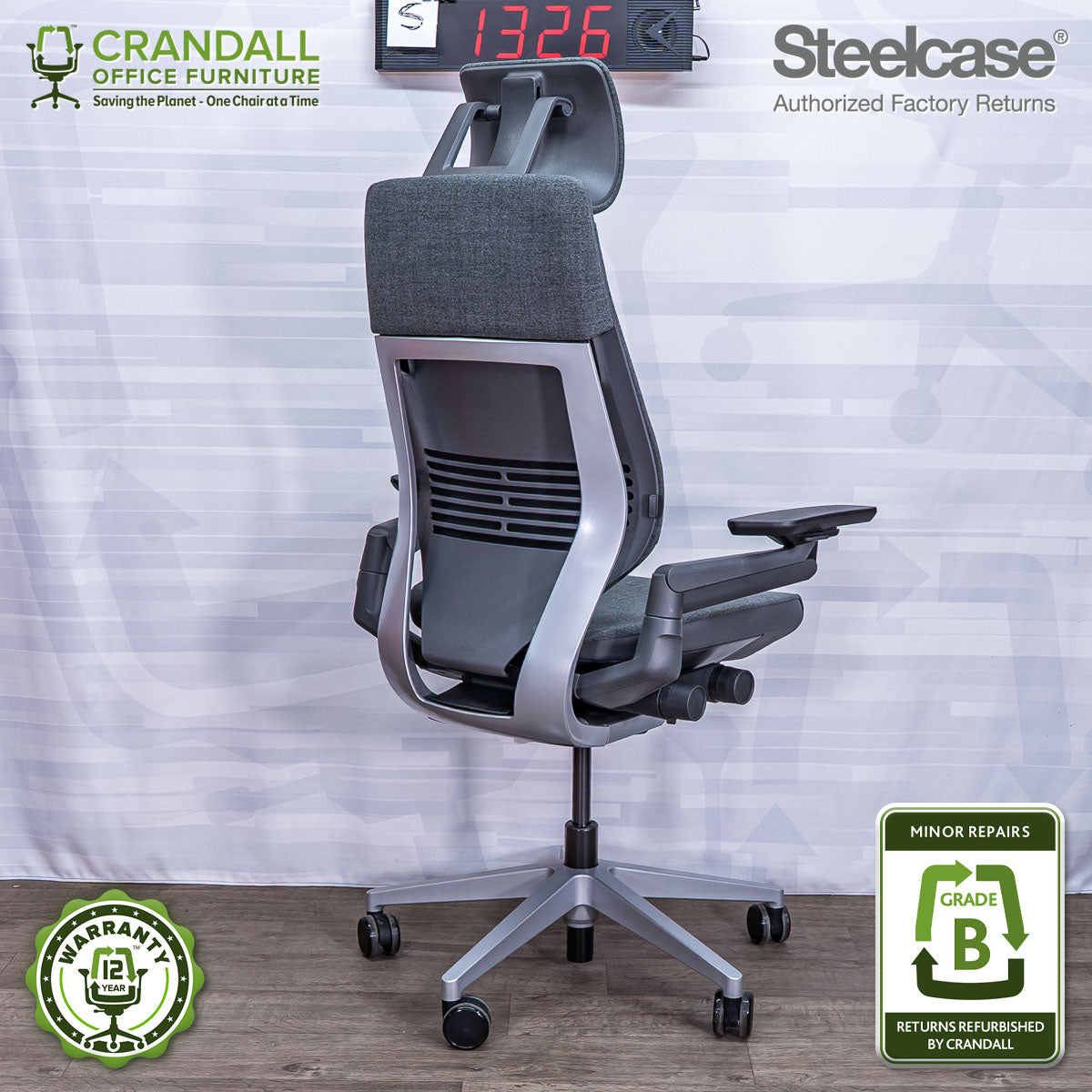 S-1326 - Steelcase Gesture with Headrest - Grade B