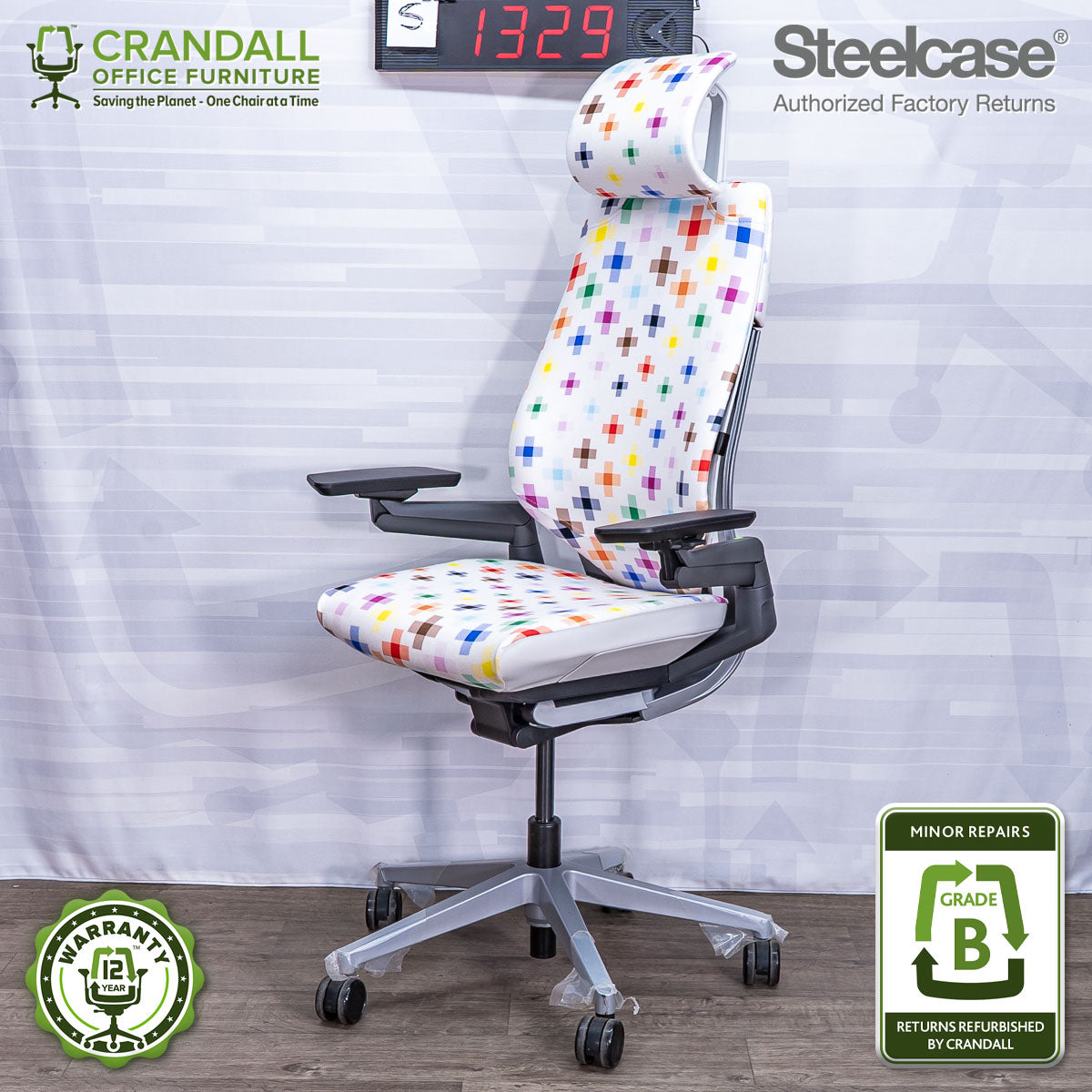 S-1329 - Steelcase Gesture with Headrest - Grade B