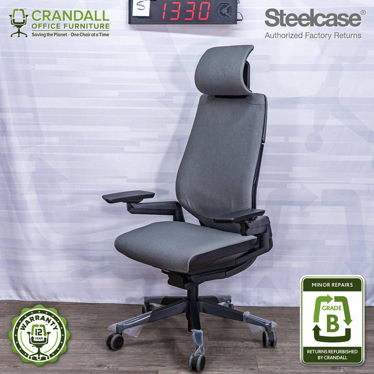 S-1330 - Steelcase Gesture with Headrest - Grade B