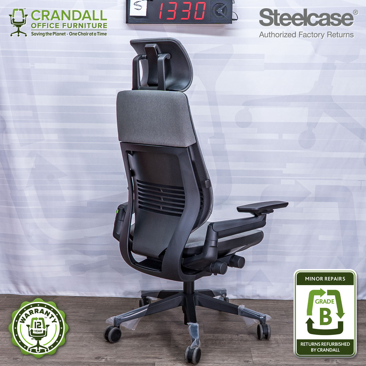 S-1330 - Steelcase Gesture with Headrest - Grade B