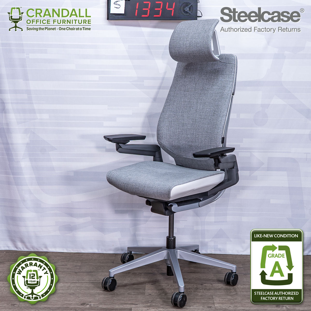 S-1334 - Steelcase Gesture with Headrest - Grade A