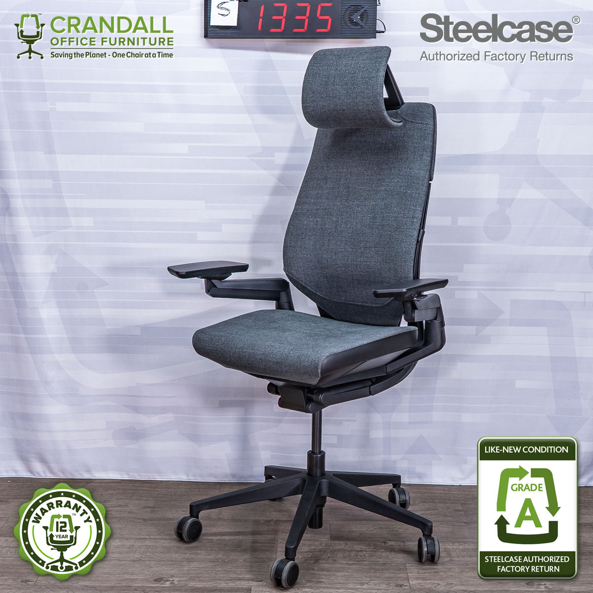 S-1335 - Steelcase Gesture with Headrest - Grade A