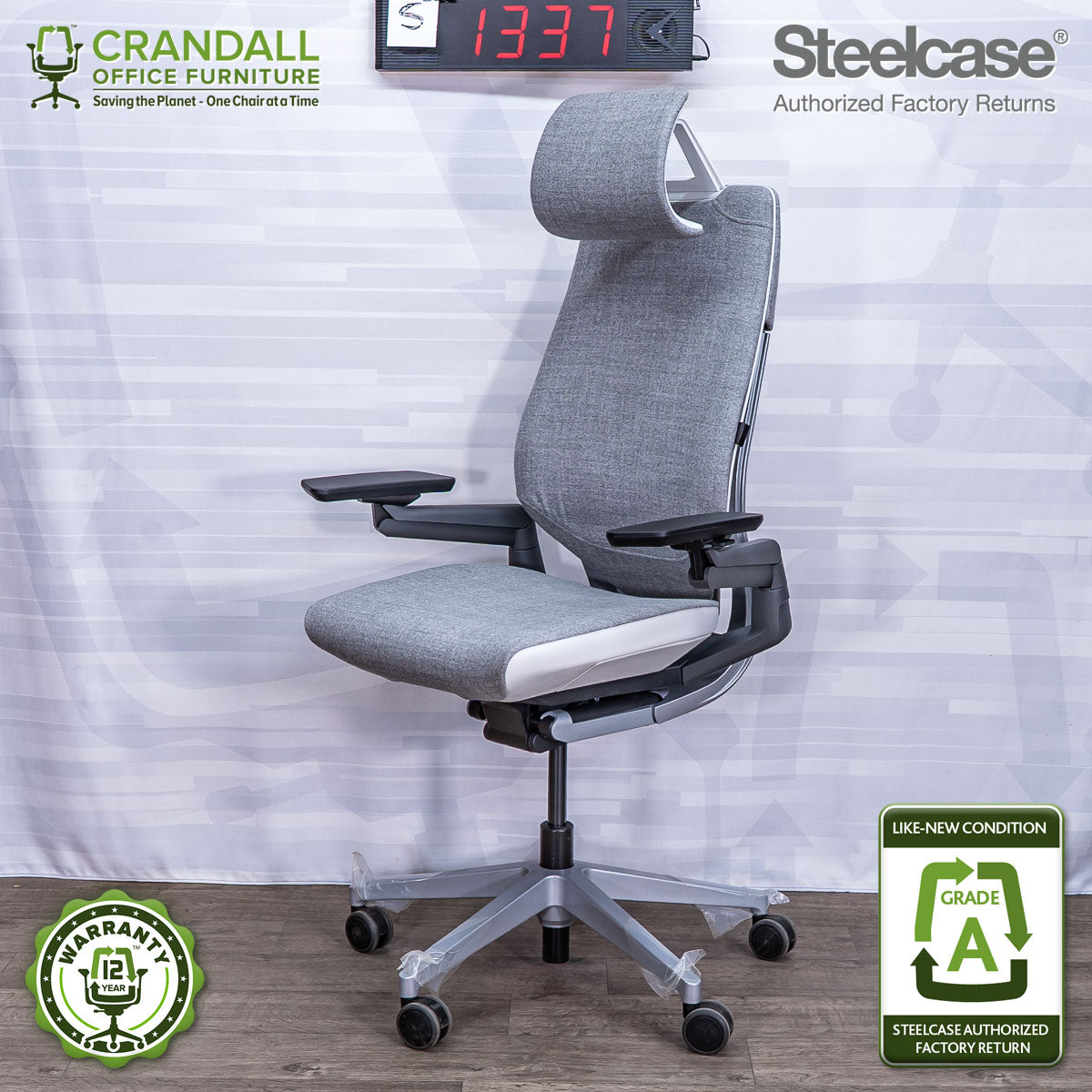 S-1337 - Steelcase Gesture with Headrest - Grade A
