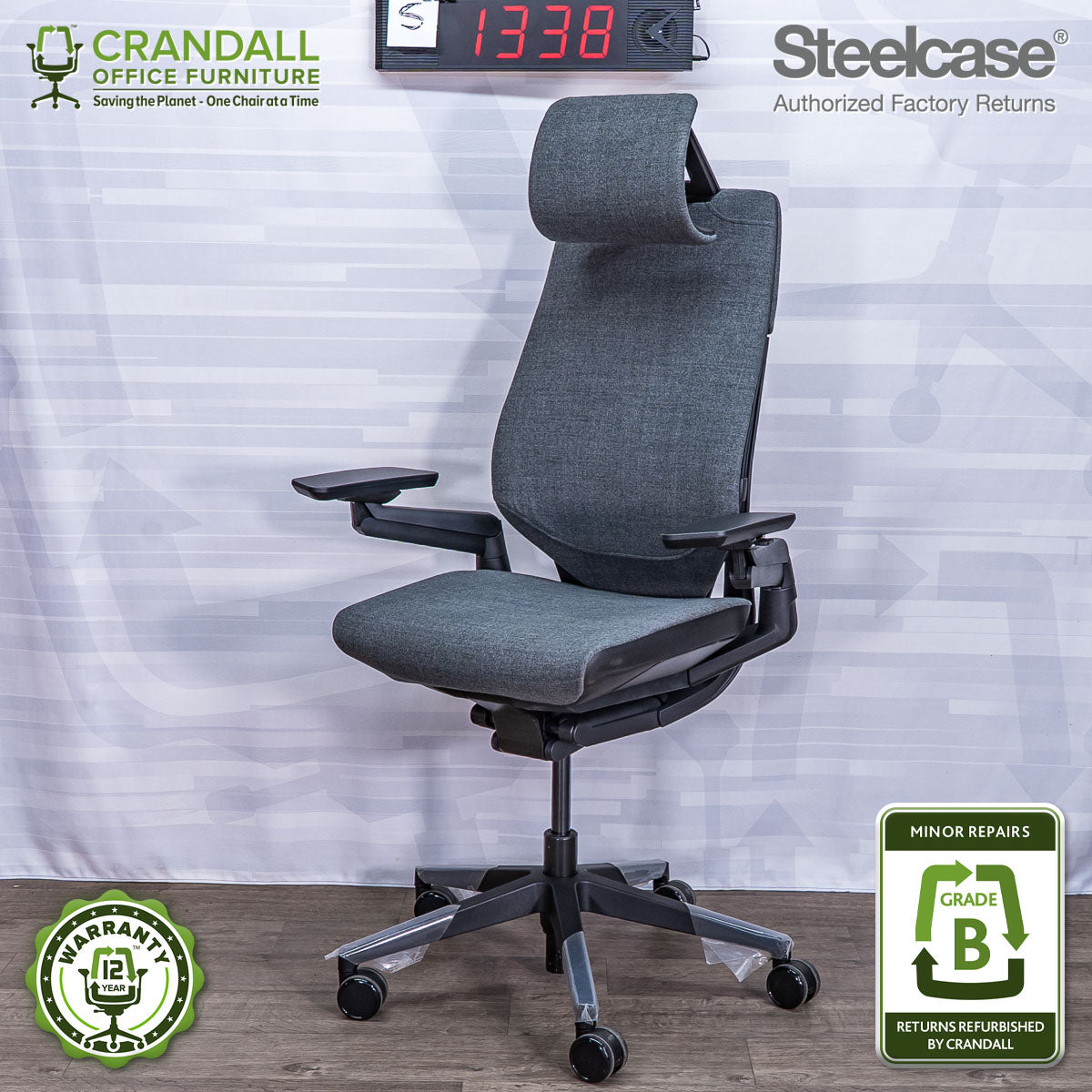 S-1338 - Steelcase Gesture with Headrest - Grade A