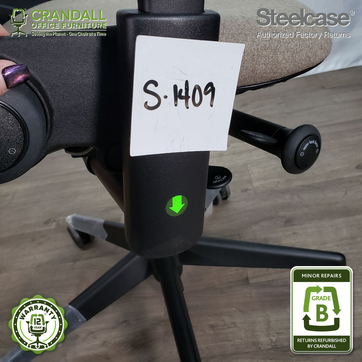 S-1409 - Steelcase V2 Leap - Grade B