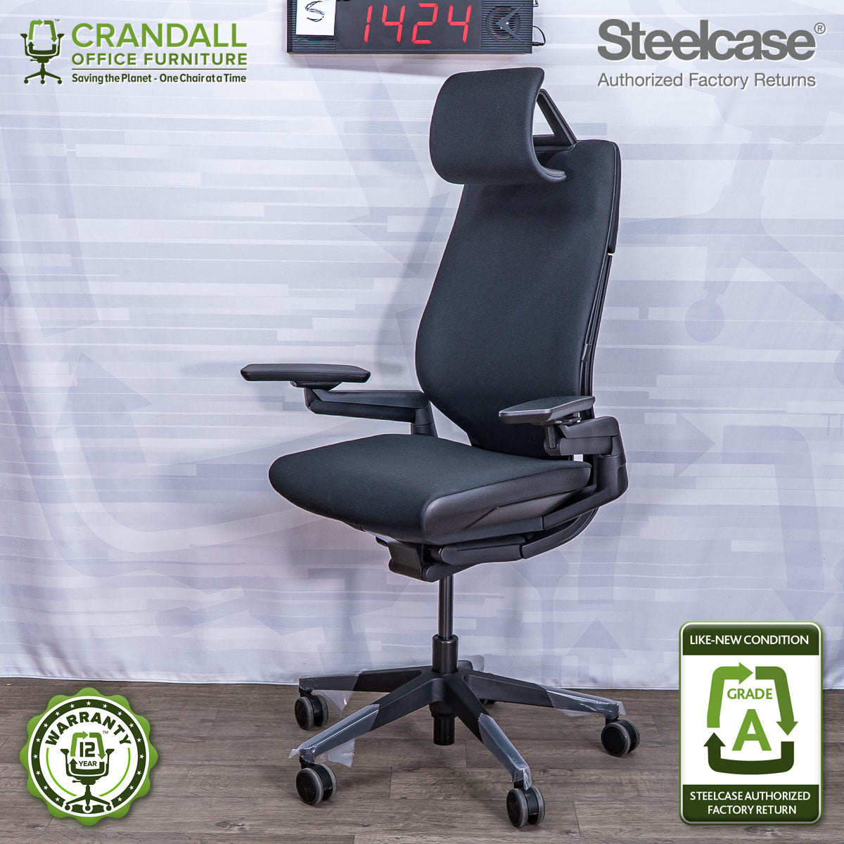 S-1424 - Steelcase Gesture with Headrest - Grade A