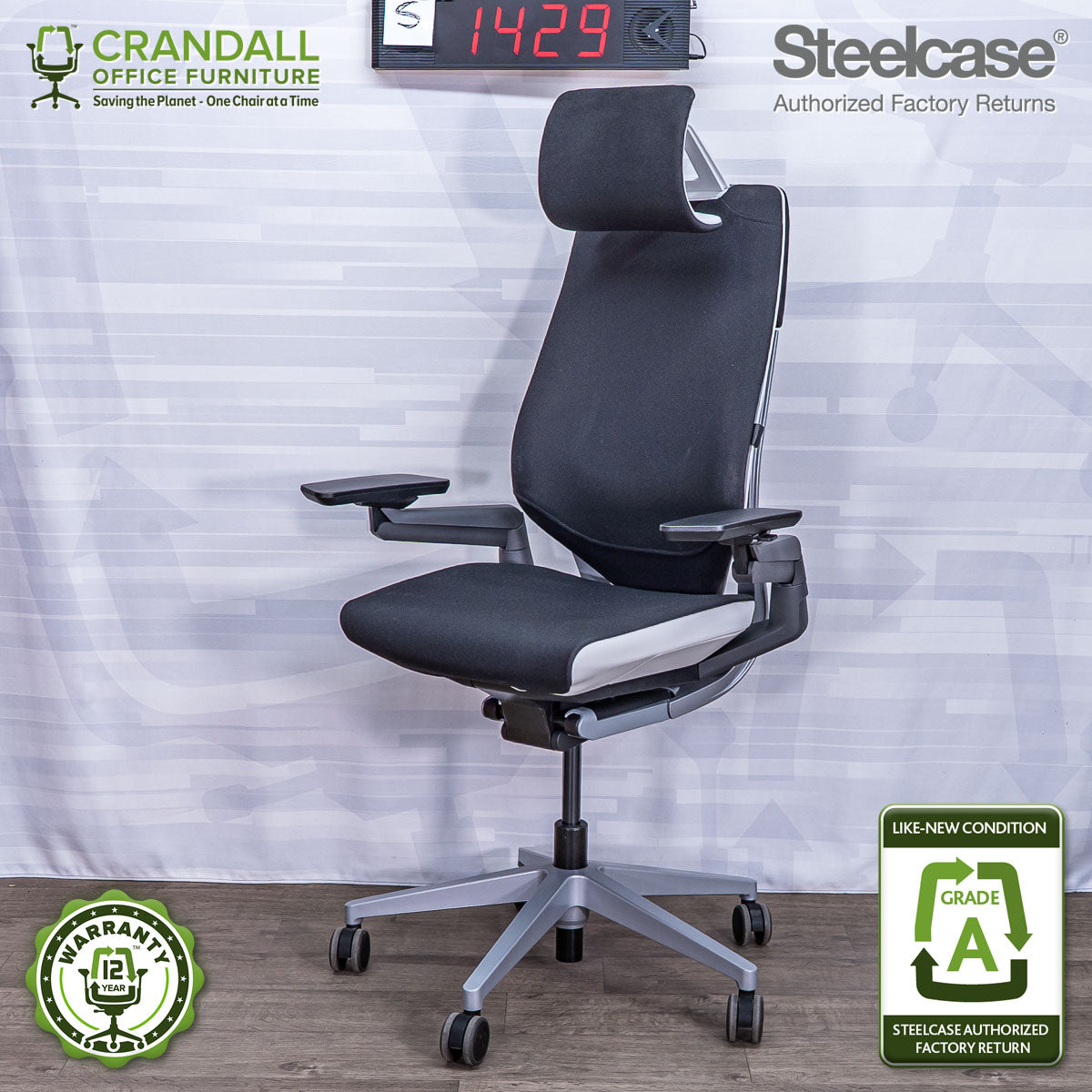 S-1429 - Steelcase Gesture with Headrest - Grade A