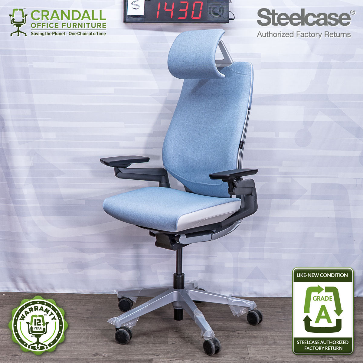 S-1430 - Steelcase Gesture with Headrest - Grade A