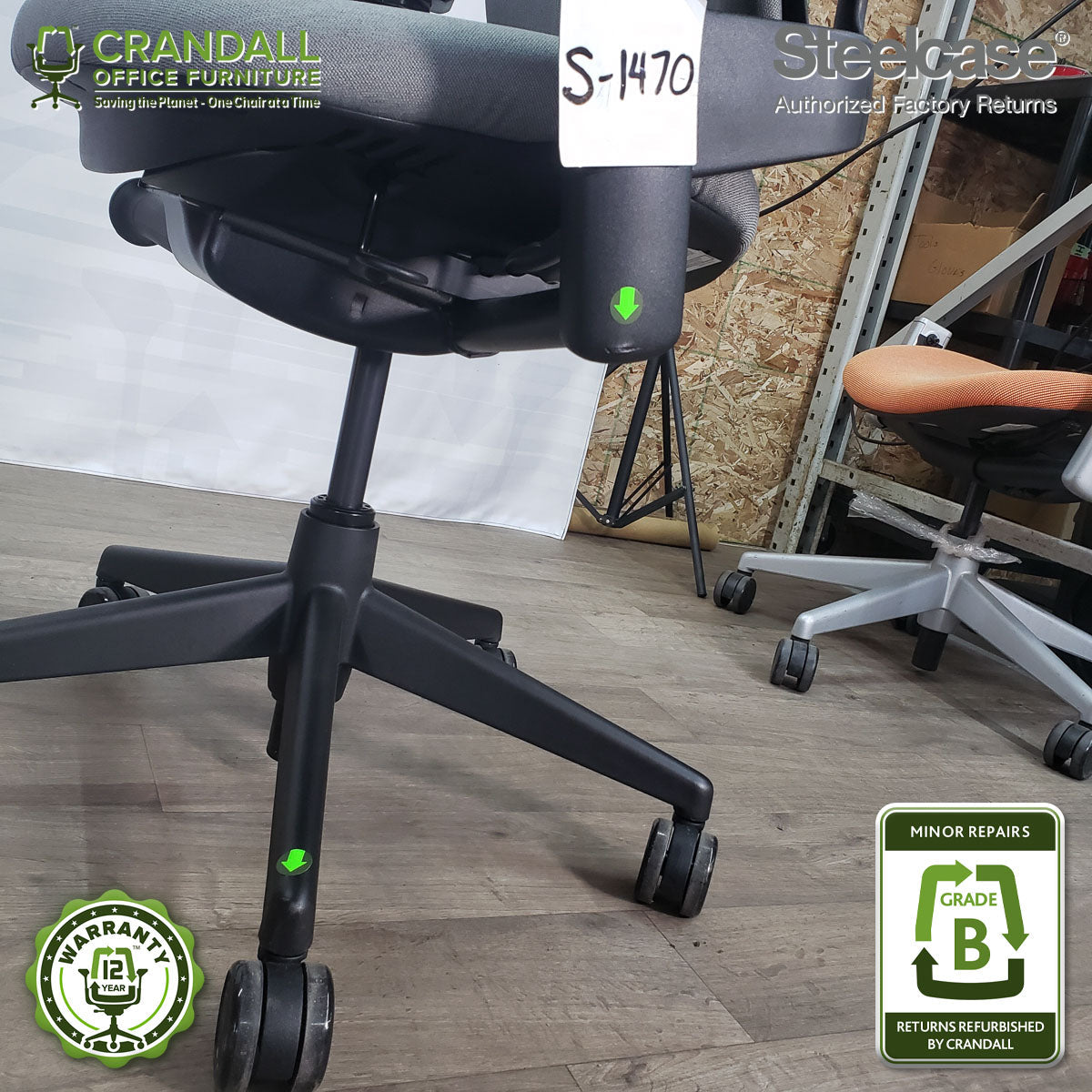 S-1470 - Steelcase V2 Leap - Grade B