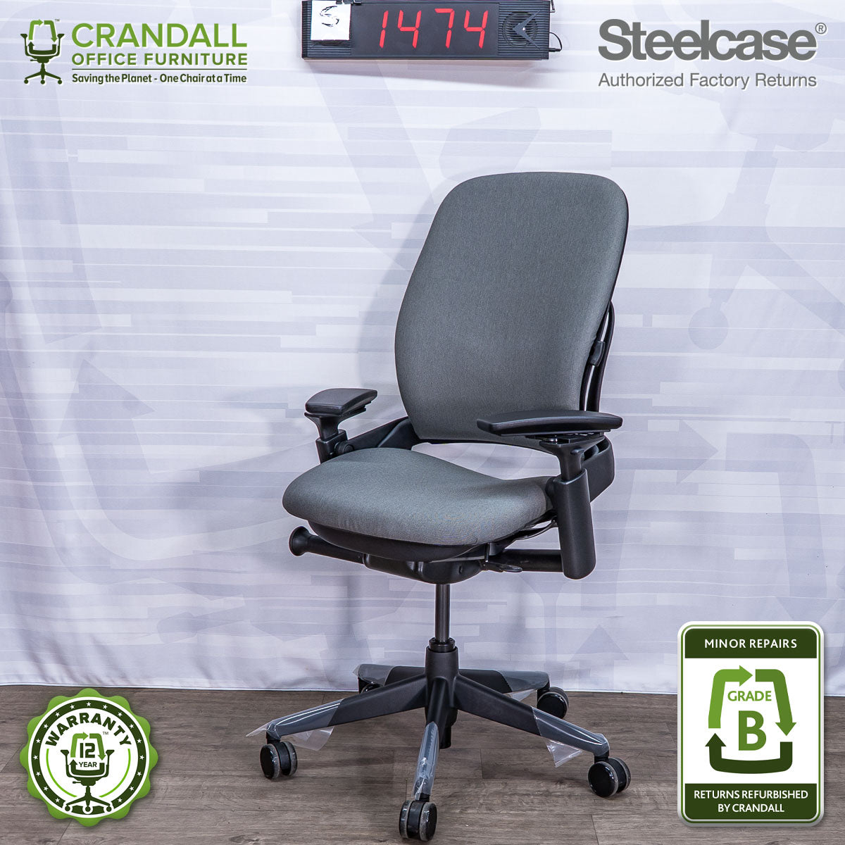 S-1474 - Steelcase V2 Leap - Grade B
