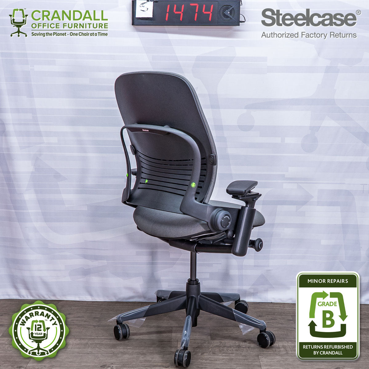 S-1474 - Steelcase V2 Leap - Grade B