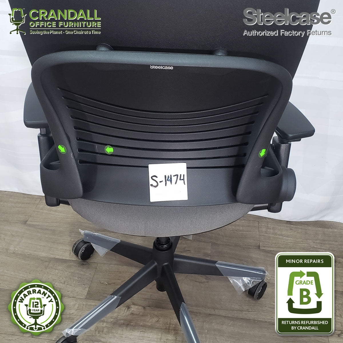 S-1474 - Steelcase V2 Leap - Grade B