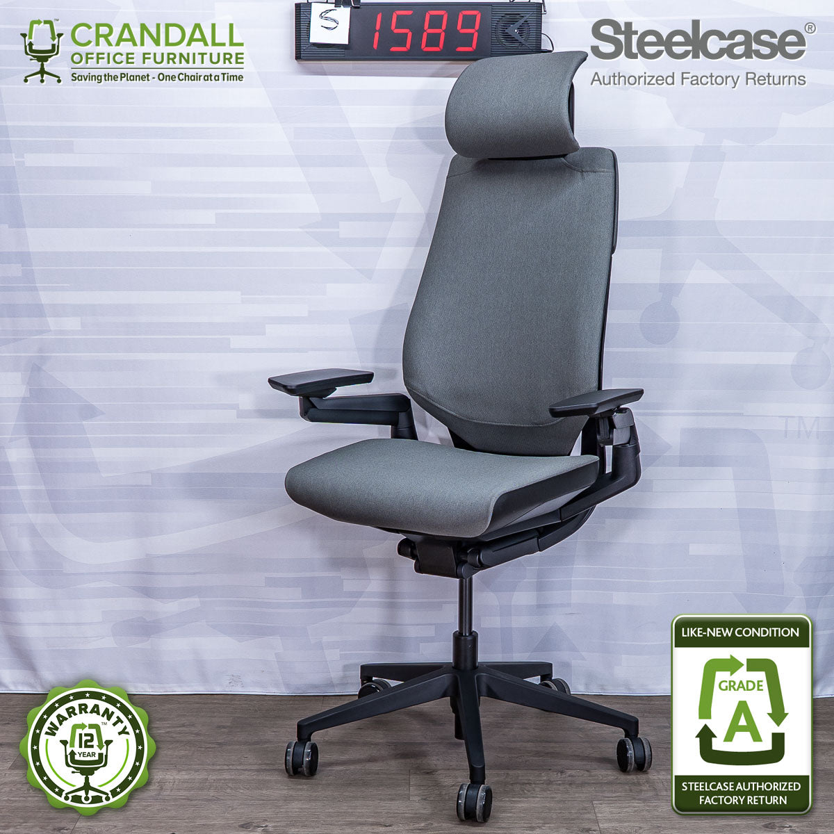 S-1589 - Steelcase Gesture with Headrest - Grade A