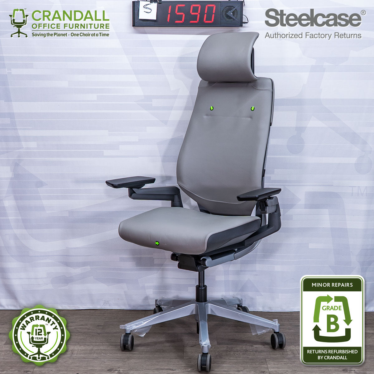 S-1590 - Steelcase Gesture with Headrest - Grade B