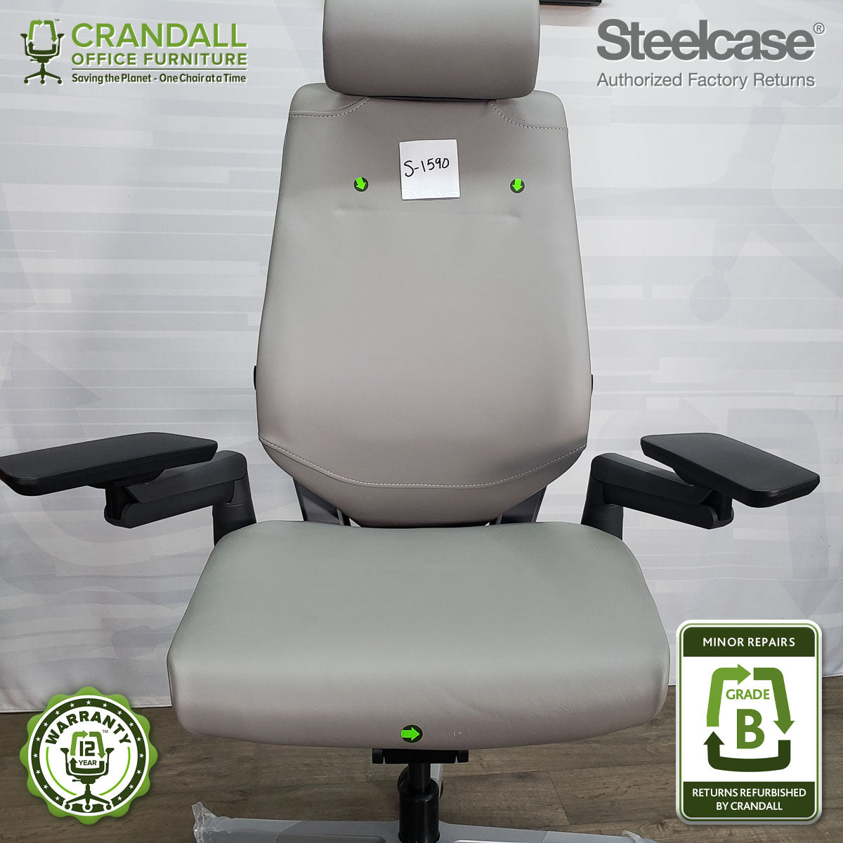 S-1590 - Steelcase Gesture with Headrest - Grade B