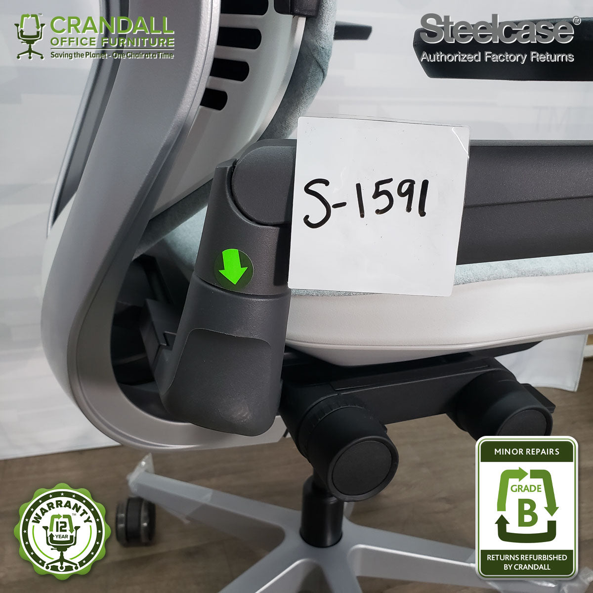S-1591 - Steelcase Gesture with Headrest - Grade B