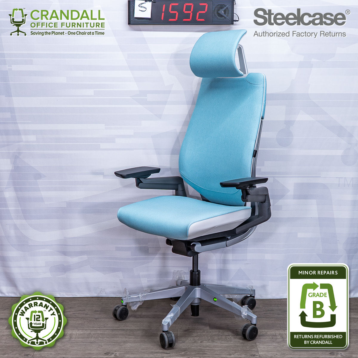 S-1592 - Steelcase Gesture with Headrest - Grade B