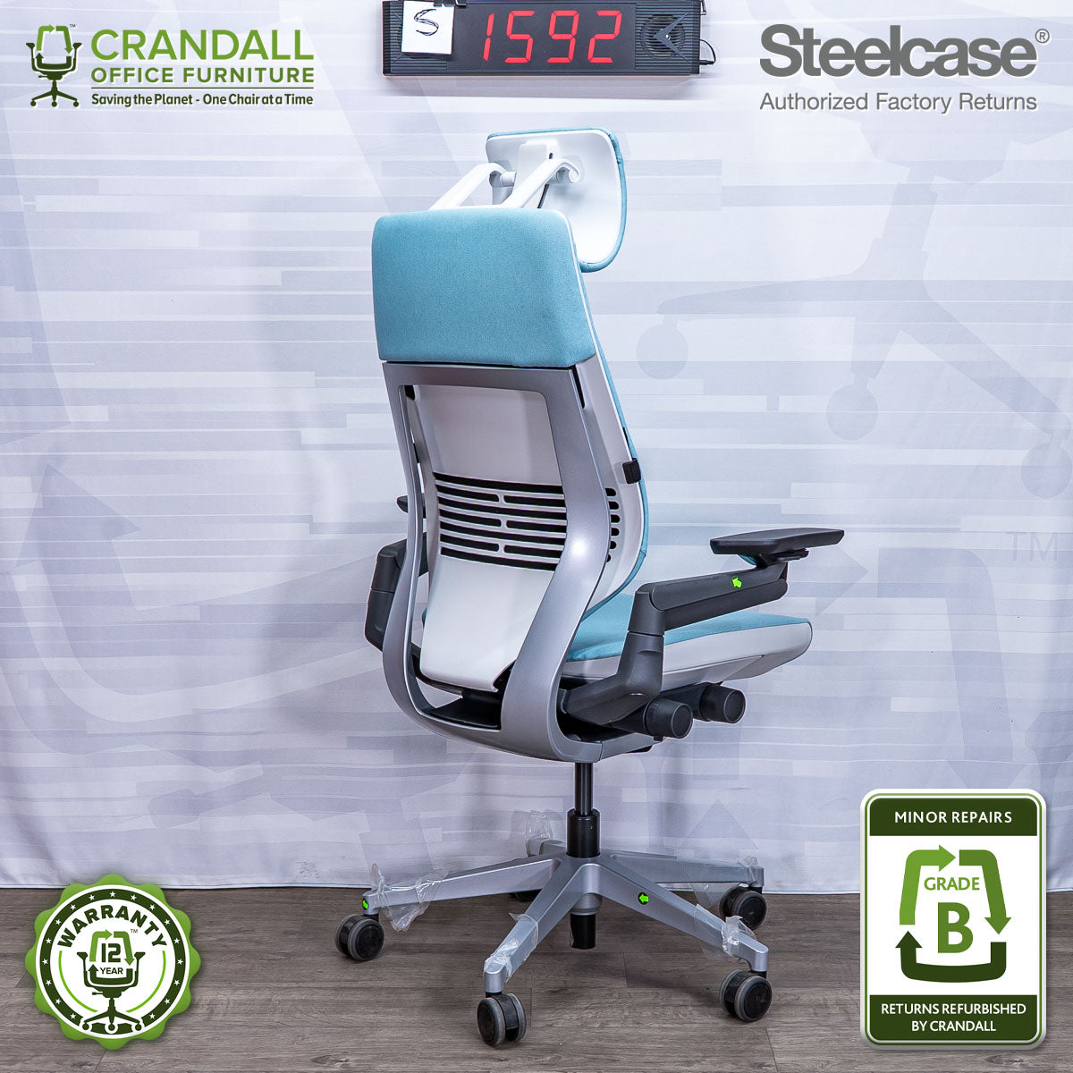 S-1592 - Steelcase Gesture with Headrest - Grade B