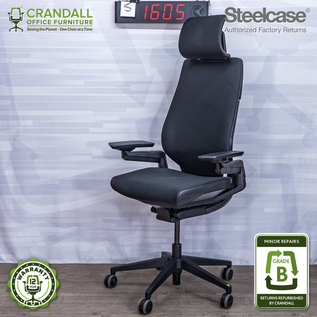 S-1605 - Steelcase Gesture with Headrest - Grade B