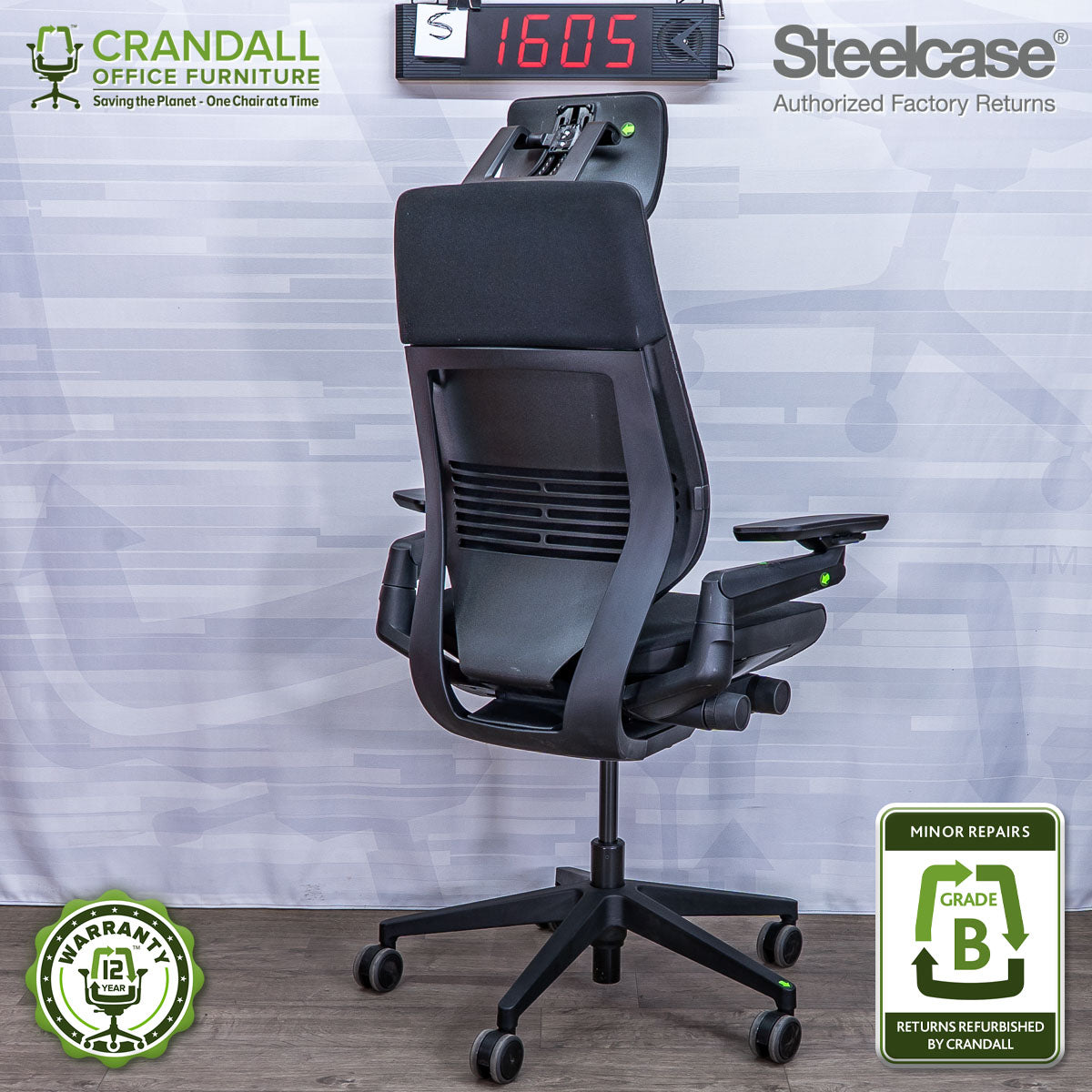 S-1605 - Steelcase Gesture with Headrest - Grade B